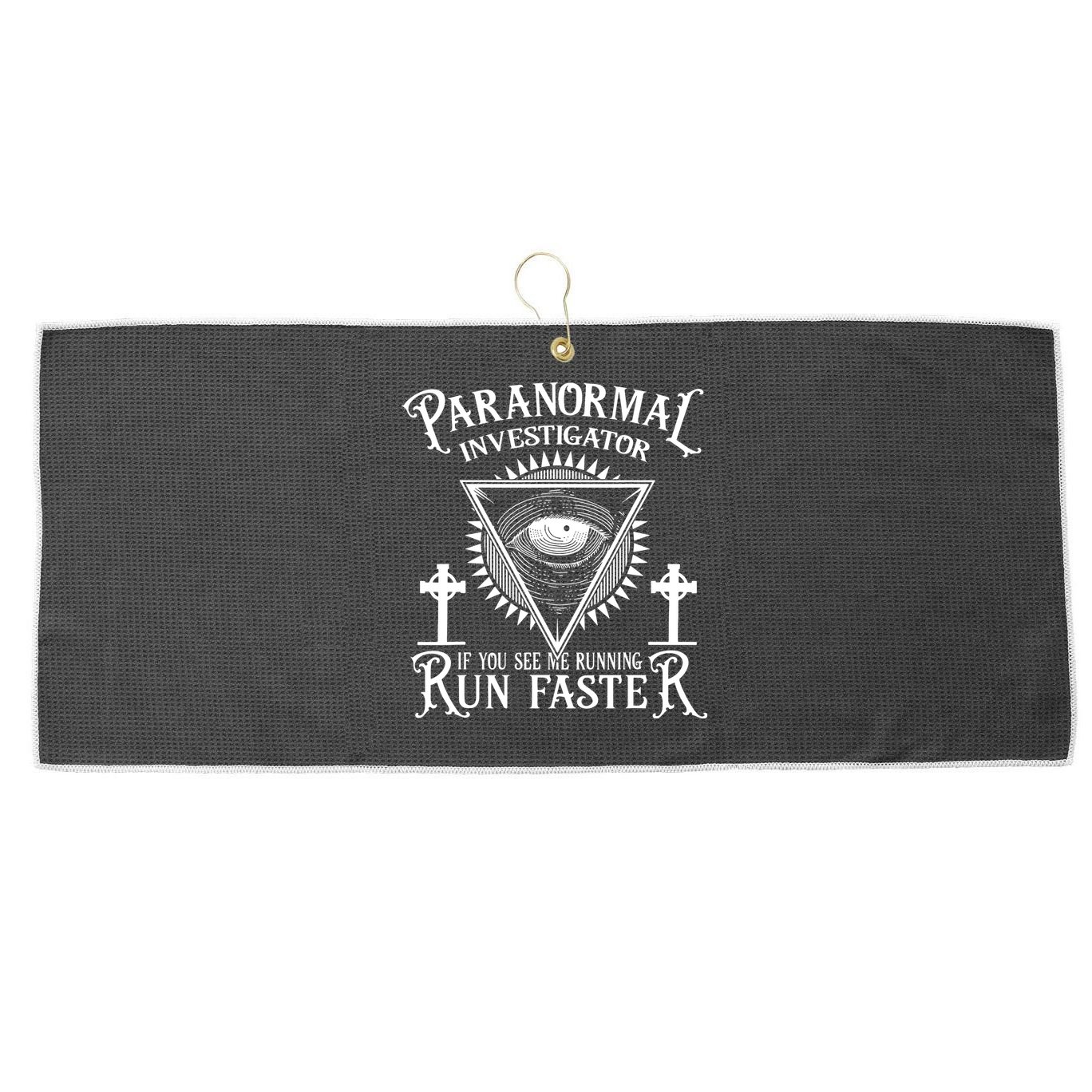 Ghost Hunter Paranormal Investigator Large Microfiber Waffle Golf Towel