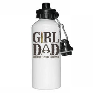 GirlDad Her Protector Forever Funny Father Aluminum Water Bottle