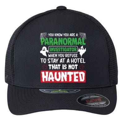 Ghost Hunting Paranormal Investigator Quote Flexfit Unipanel Trucker Cap