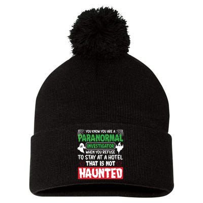 Ghost Hunting Paranormal Investigator Quote Pom Pom 12in Knit Beanie