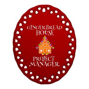 Gingerbread House Project manager Decorating Baking Xmas  Ceramic Oval Ornament