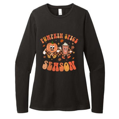 Groovy Halloween Pumpkin Season Spice Fall Autumm Hippie Womens CVC Long Sleeve Shirt