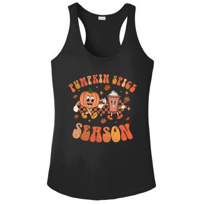 Groovy Halloween Pumpkin Season Spice Fall Autumm Hippie Ladies PosiCharge Competitor Racerback Tank