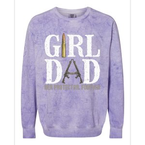 GirlDad Her Protector Forever Funny Father Colorblast Crewneck Sweatshirt