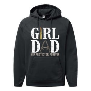 GirlDad Her Protector Forever Funny Father Performance Fleece Hoodie