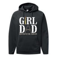 GirlDad Her Protector Forever Funny Father Performance Fleece Hoodie