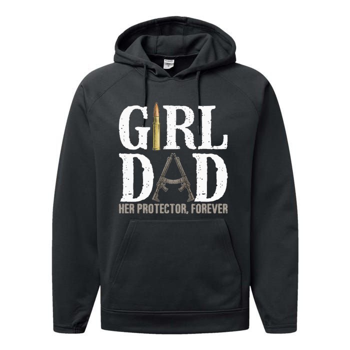 GirlDad Her Protector Forever Funny Father Performance Fleece Hoodie