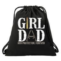 GirlDad Her Protector Forever Funny Father Drawstring Bag