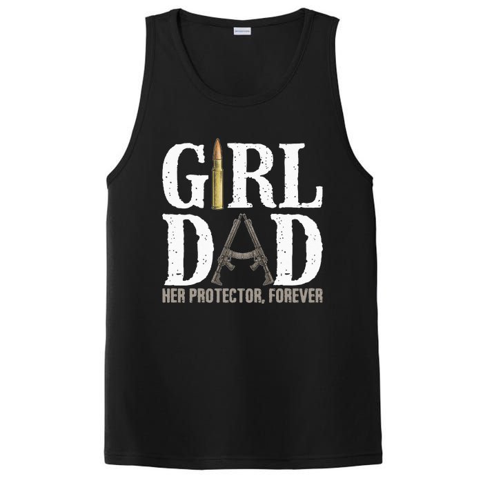 GirlDad Her Protector Forever Funny Father PosiCharge Competitor Tank