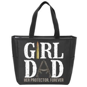 GirlDad Her Protector Forever Funny Father Zip Tote Bag