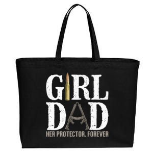 GirlDad Her Protector Forever Funny Father Cotton Canvas Jumbo Tote