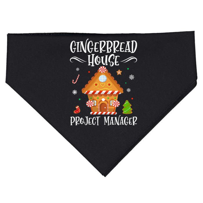 Gingerbread House Project Manager Baking Xmas Pajamas USA-Made Doggie Bandana