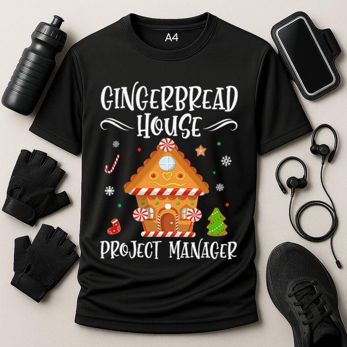 Gingerbread House Project Manager Baking Xmas Pajamas Performance Shirt