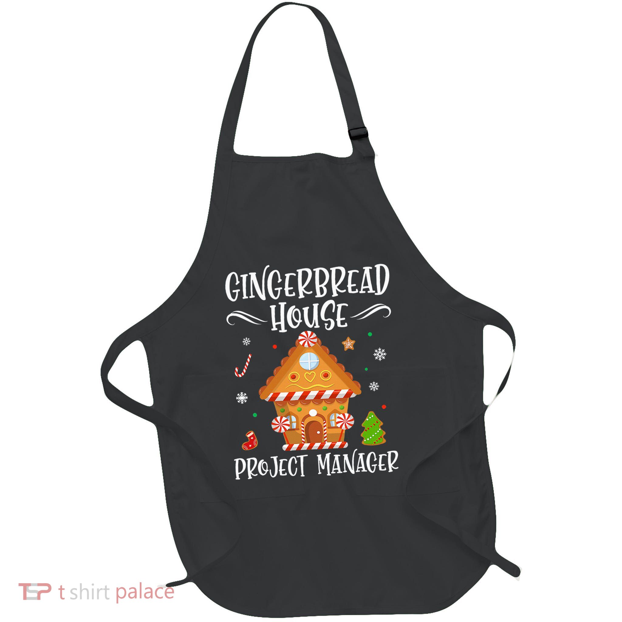 Gingerbread House Project Manager Baking Xmas Pajamas Apron