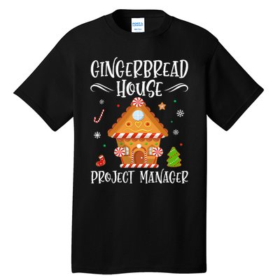 Gingerbread House Project Manager Baking Xmas Pajamas Tall T-Shirt