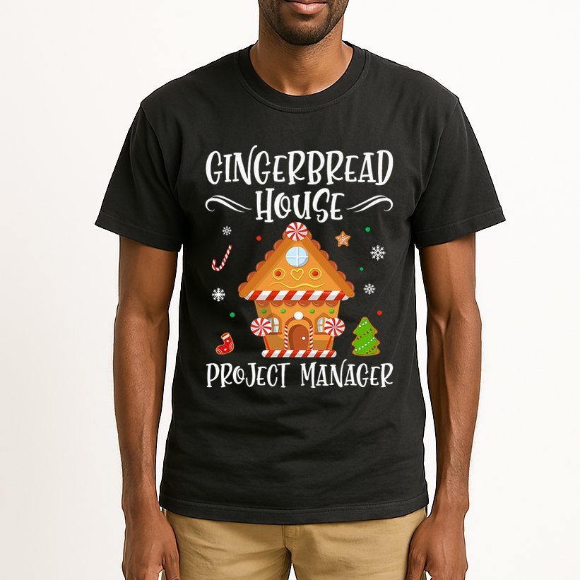 Gingerbread House Project Manager Baking Xmas Pajamas Tall T-Shirt