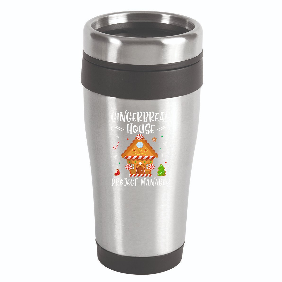 Gingerbread House Project Manager Baking Xmas Pajamas 16oz Travel Tumbler