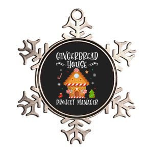 Gingerbread House Project Manager Baking Xmas Pajamas Metallic Star Ornament