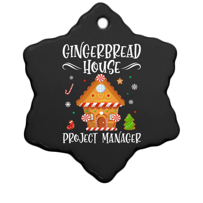 Gingerbread House Project Manager Baking Xmas Pajamas Ceramic Star Ornament