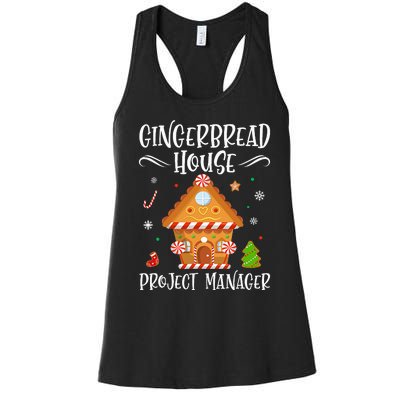 Gingerbread House Project Manager Baking Xmas Pajamas Women's Racerback Tank