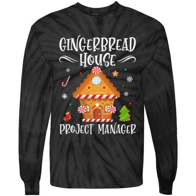 Gingerbread House Project Manager Baking Xmas Pajamas Tie-Dye Long Sleeve Shirt