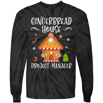 Gingerbread House Project Manager Baking Xmas Pajamas Tie-Dye Long Sleeve Shirt