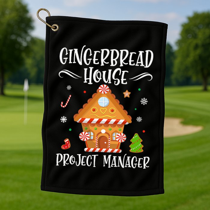 Gingerbread House Project Manager Baking Xmas Pajamas Golf Towel