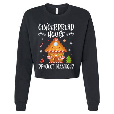 Gingerbread House Project Manager Baking Xmas Pajamas Cropped Pullover Crew