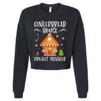 Gingerbread House Project Manager Baking Xmas Pajamas Cropped Pullover Crew
