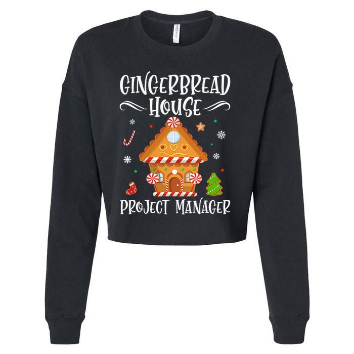 Gingerbread House Project Manager Baking Xmas Pajamas Cropped Pullover Crew