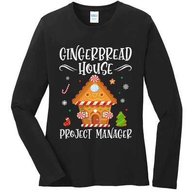 Gingerbread House Project Manager Baking Xmas Pajamas Ladies Long Sleeve Shirt