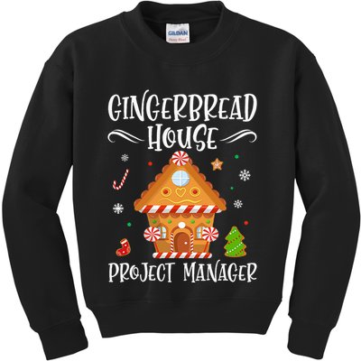 Gingerbread House Project Manager Baking Xmas Pajamas Kids Sweatshirt
