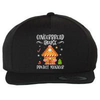 Gingerbread House Project Manager Baking Xmas Pajamas Wool Snapback Cap