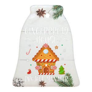 Gingerbread House Project Manager Baking Xmas Pajamas Ceramic Bell Ornament