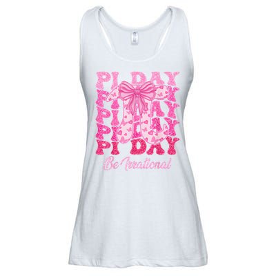 Groovy Happy Pi Day 3.14 Coquette Bow Math Teachers Students Ladies Essential Flowy Tank