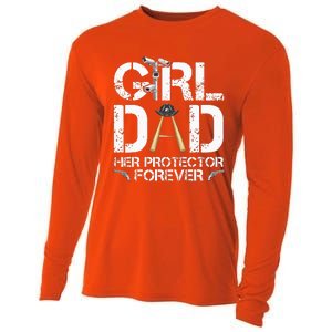 GirlDad Her Protector Forever Funny Father Cooling Performance Long Sleeve Crew