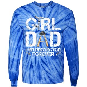 GirlDad Her Protector Forever Funny Father Tie-Dye Long Sleeve Shirt