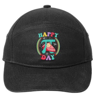 Groovy Happy Pi Day 3.14 Pi Number Math Teachers Students 7-Panel Snapback Hat