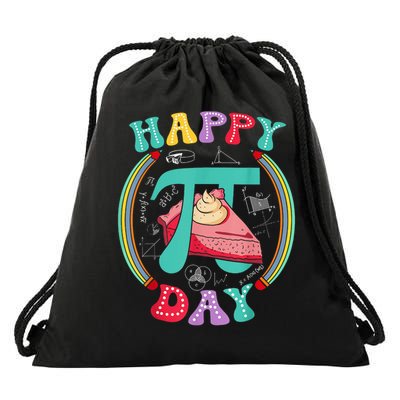 Groovy Happy Pi Day 3.14 Pi Number Math Teachers Students Drawstring Bag