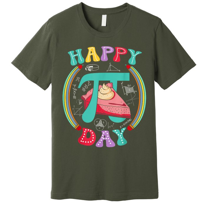 Groovy Happy Pi Day 3.14 Pi Number Math Teachers Students Premium T-Shirt