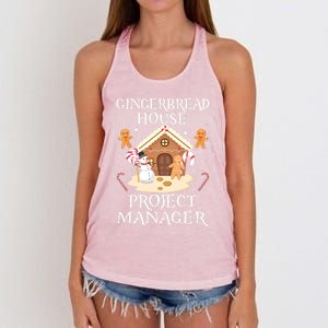 Gingerbread House Project Ager Decorating Baking Xmas Gift Women's Knotted Racerback Tank