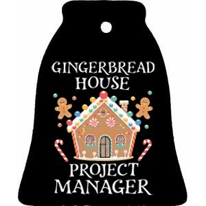 Gingerbread House Project Manager Cookie Baking Christmas Ceramic Bell Ornament