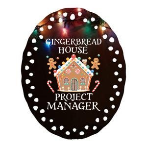 Gingerbread House Project Manager Cookie Baking Christmas Ceramic Oval Ornament