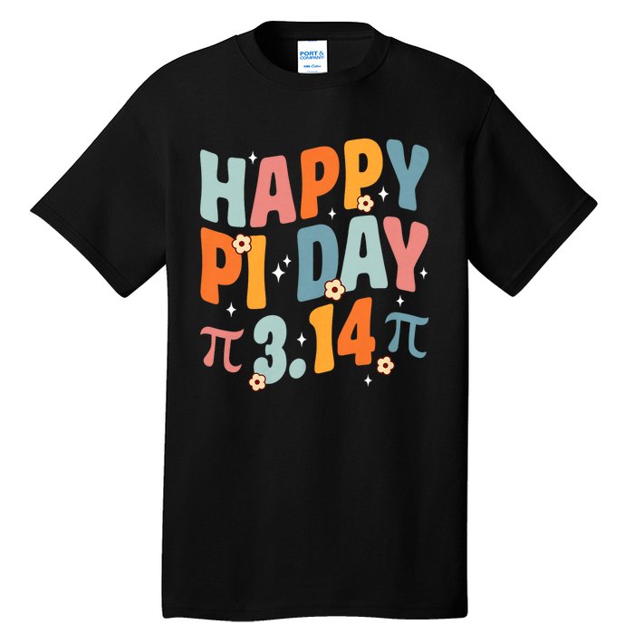 Groovy Happy Pi Day Mathematic Math Teacher Pi Day 3.14 Tall T-Shirt