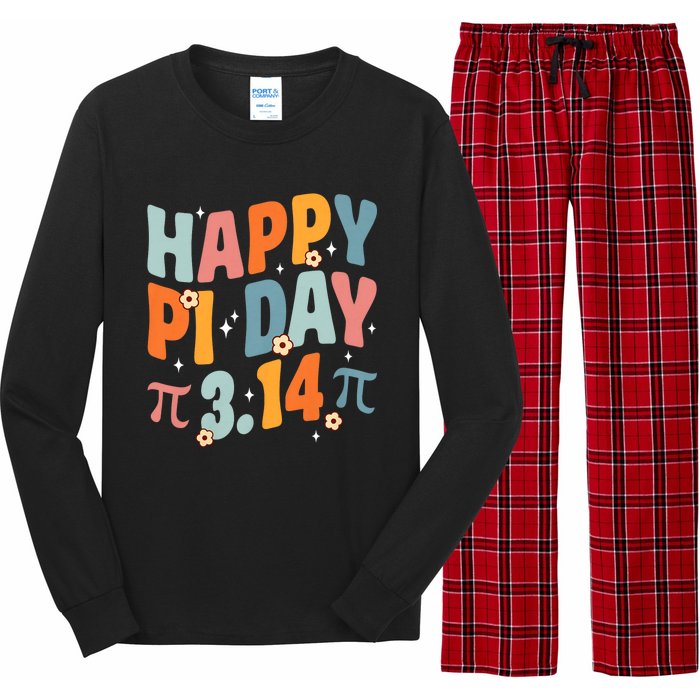 Groovy Happy Pi Day Mathematic Math Teacher Pi Day 3.14 Long Sleeve Pajama Set