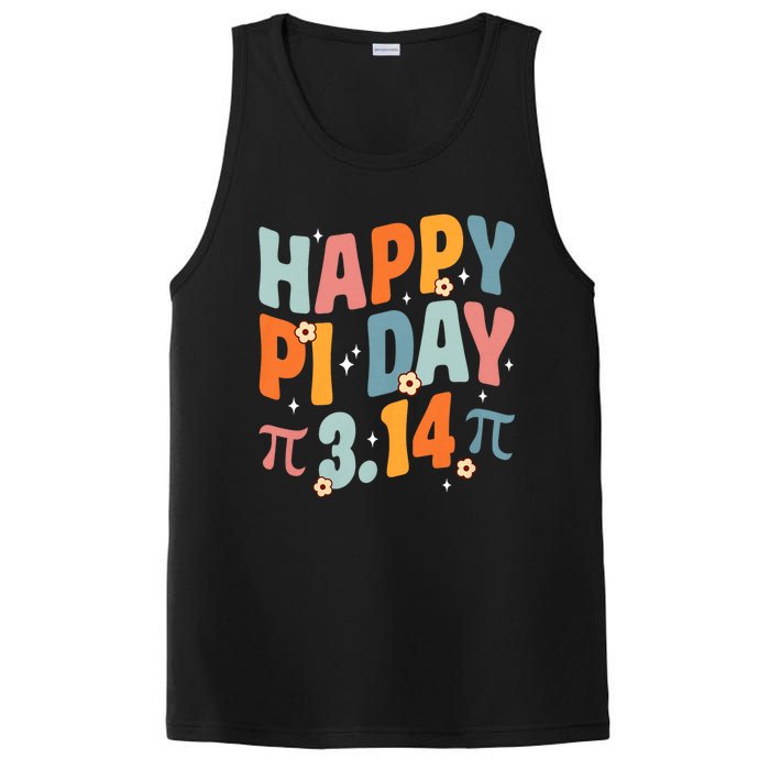 Groovy Happy Pi Day Mathematic Math Teacher Pi Day 3.14 PosiCharge Competitor Tank