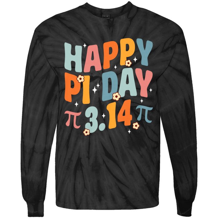 Groovy Happy Pi Day Mathematic Math Teacher Pi Day 3.14 Tie-Dye Long Sleeve Shirt