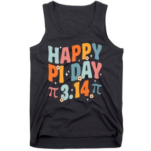 Groovy Happy Pi Day Mathematic Math Teacher Pi Day 3.14 Tank Top