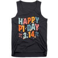 Groovy Happy Pi Day Mathematic Math Teacher Pi Day 3.14 Tank Top