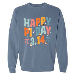 Groovy Happy Pi Day Mathematic Math Teacher Pi Day 3.14 Garment-Dyed Sweatshirt